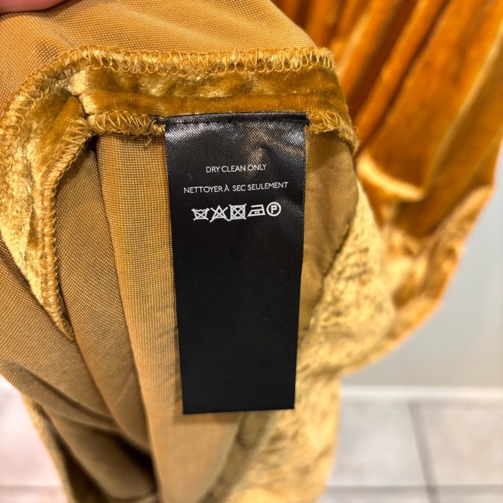 Anthropologie Somerset Velvet Edition Tiered Gold Maxi Dress Women’s 1X - Picture 15 of 15